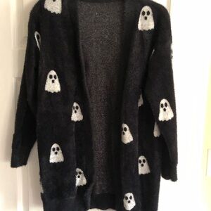 Sparkle in Pink Black Ghost Patterned Women's Sweater